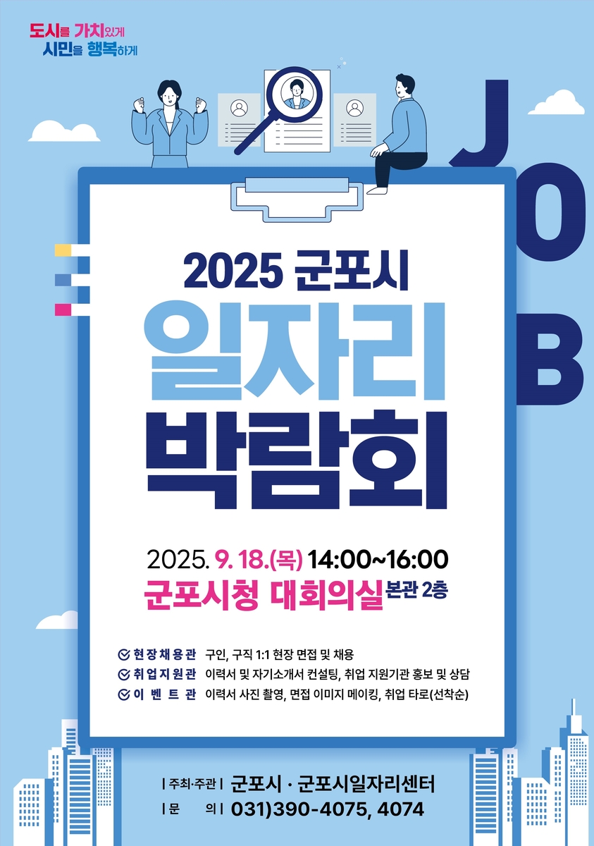 군포시, 하반기 일자리 박람회 9월 18일 개최