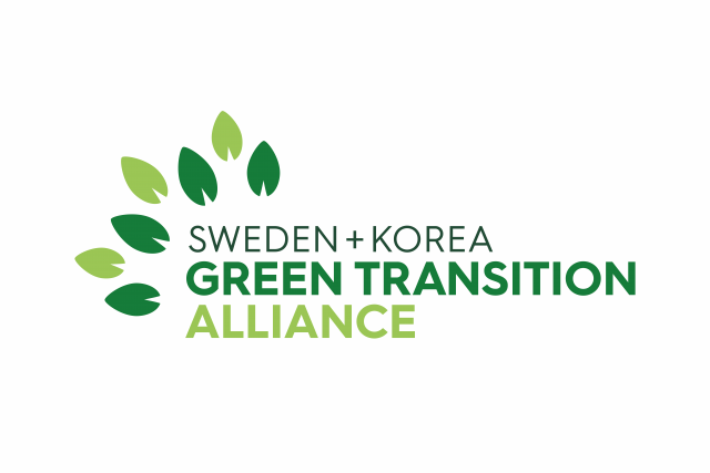 ‘한국+스웨덴 녹색전환연합(Sweden+Korea Green Transition Alliance)’ 로고