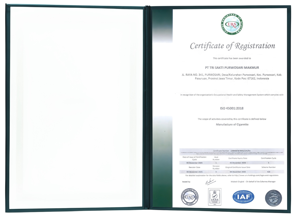 KT&G 인도네시아 공장, 'ISO 45001' 인증 취득